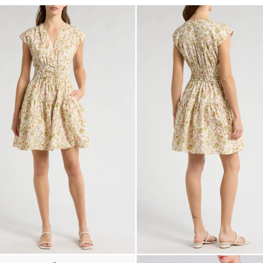 Derek Lam 10 Crosby Tora Floral Fit & flare Dress - Size 12 - Picture 2 of 4